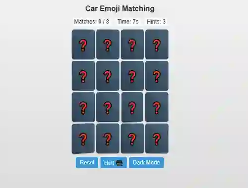 Spel Car Emoji Matching aanlyn