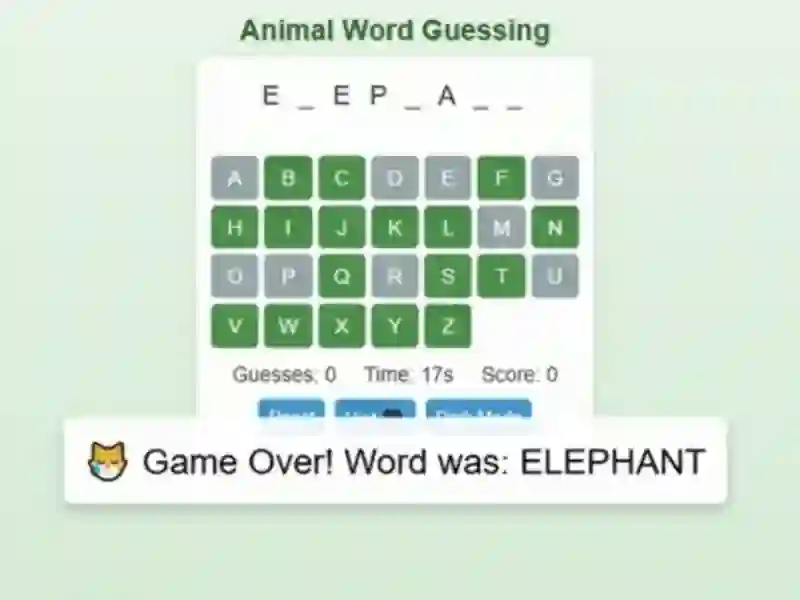 Spel Animal Word Guessing Game aanlyn
