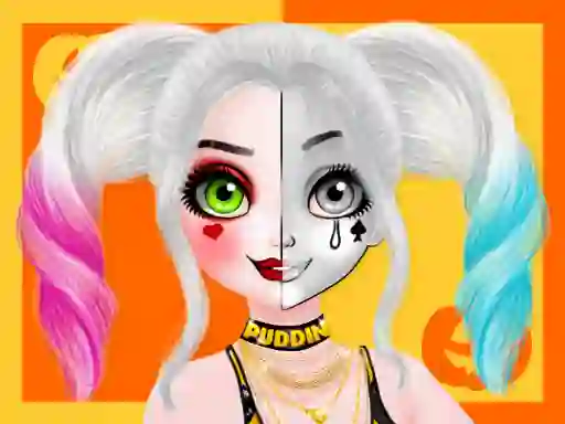 Spel Princess Halloween Makeup Halffaces Tutorial aanlyn