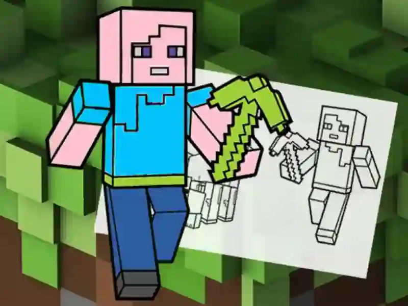 Spel Minecraft Fun Coloring Book aanlyn