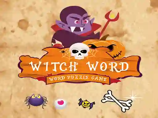 Spel Witch Word Halloween Puzzel Game aanlyn