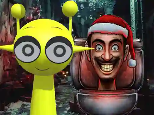 Spel Sprunki in Backrooms Christmas Skibidi aanlyn