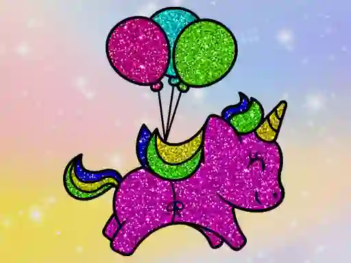 Spel Coloring Book Glittered Unicorns aanlyn