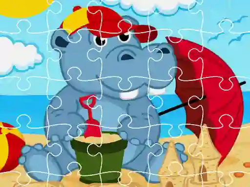 Spel Hippo Jigsaw aanlyn