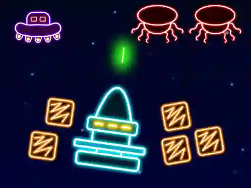Spel Neon Invaders aanlyn