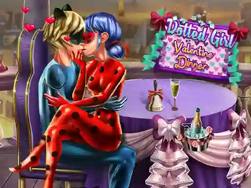 Spel Dotted Girl Valentine Dinner aanlyn