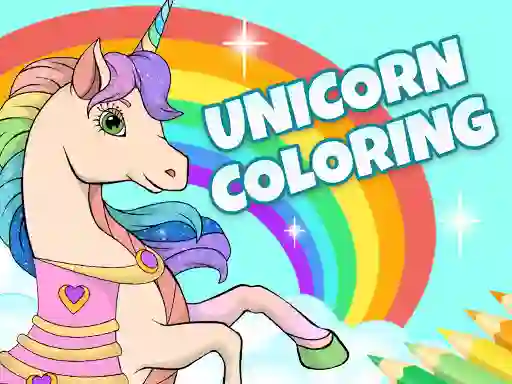 Spel Unicorn Dress Up Coloring Book aanlyn