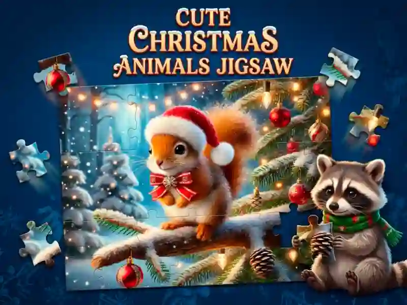 Spel Cute Christmas Animals Jigsaw aanlyn