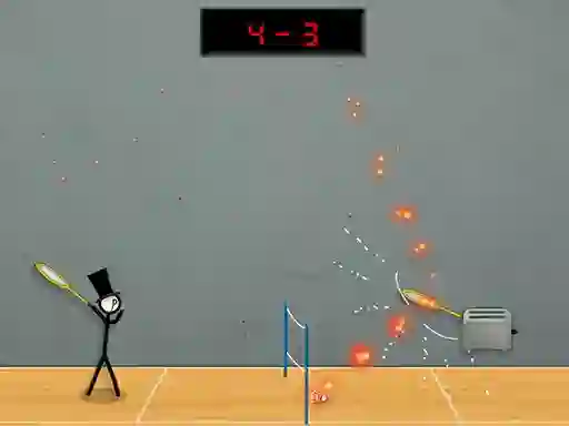 Spel Stick Figure Badminton 3 aanlyn