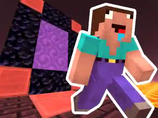 Spel Noob Steve Nether aanlyn