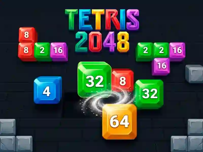 Spel Tetris 2048 aanlyn