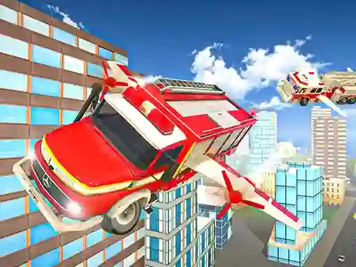 Spel Flying Fire Truck Driving Sim aanlyn