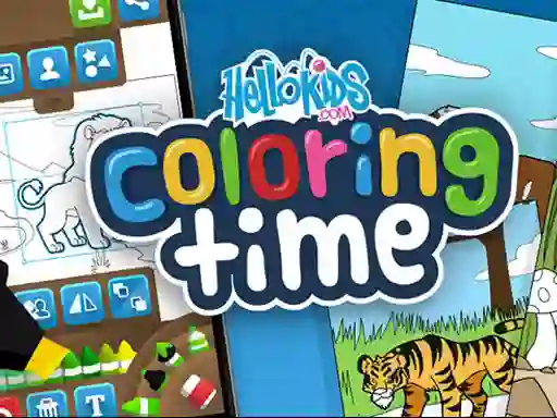 Spel Hello kids Coloring Time aanlyn