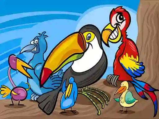 Spel Exotic Birds Coloring aanlyn