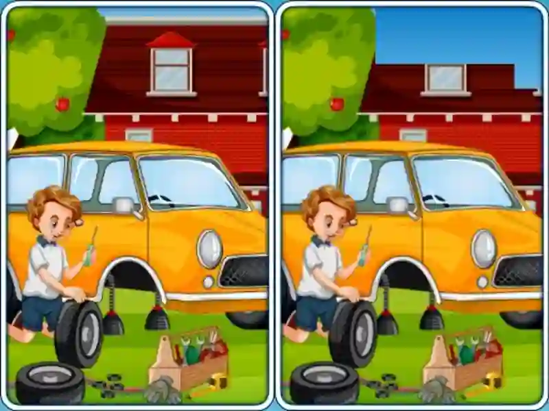 Spel Car Garage Differences aanlyn