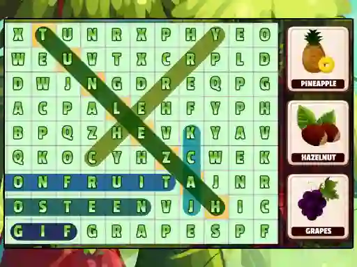 Spel Word Search Fruits aanlyn