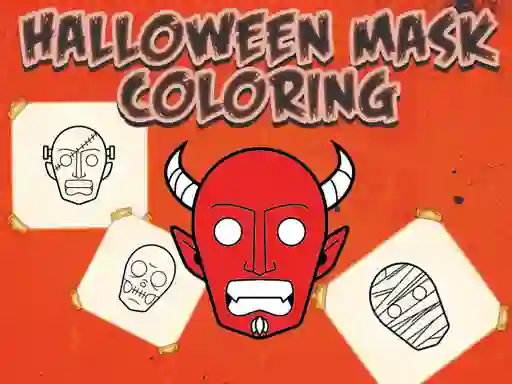 Spel Halloween Mask Coloring Book aanlyn