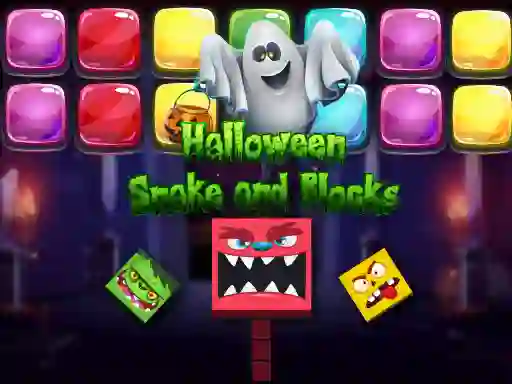 Spel Halloween Snake and Blocks aanlyn