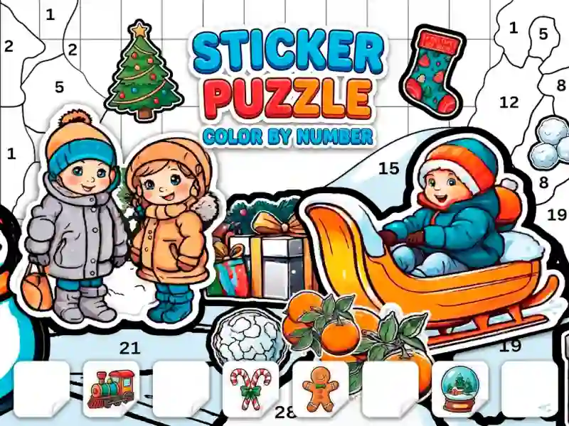 Spel Sticker Book Puzzle: Color By Number aanlyn