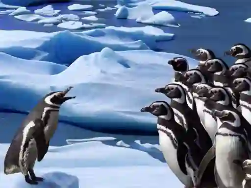 Spel Penguins Slide aanlyn