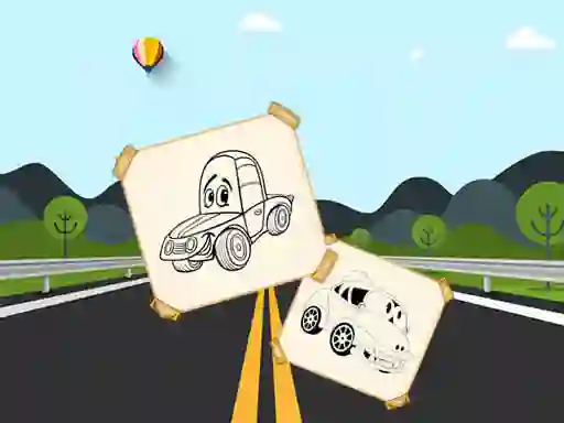 Spel Funny Cars For Kids Coloring aanlyn