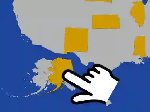 Spel USA Map Challenge aanlyn