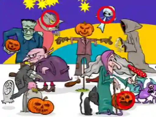 Spel Find 5 Differences Halloween aanlyn