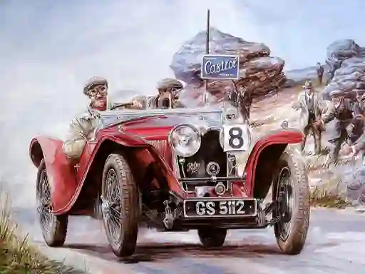 Spel Painting Vintage Cars Jigsaw Puzzle 2 aanlyn