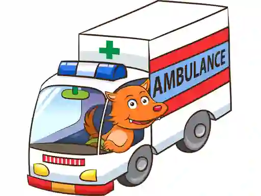 Spel Cartoon Ambulance Puzzle aanlyn