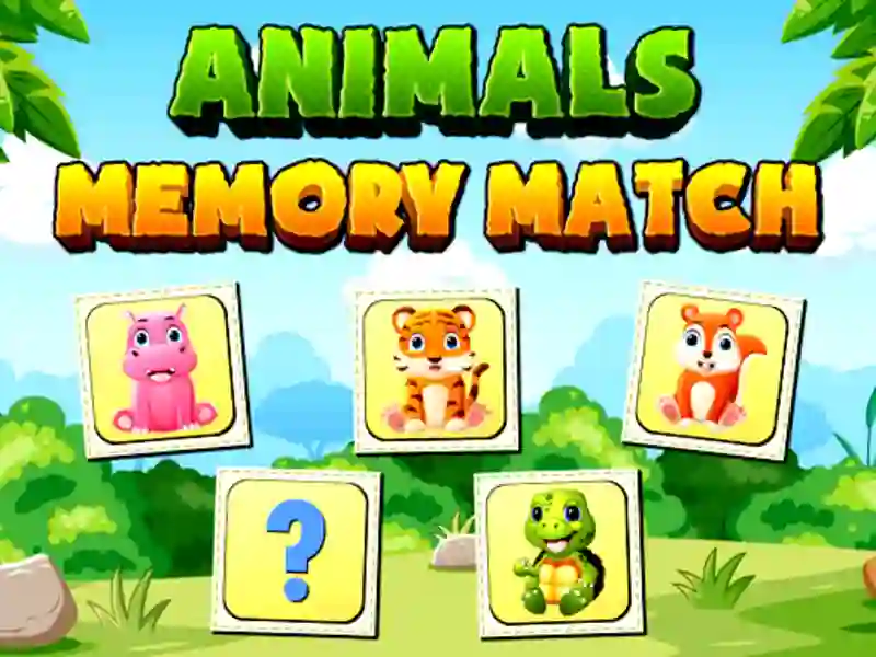 Spel Animals Memory Match aanlyn