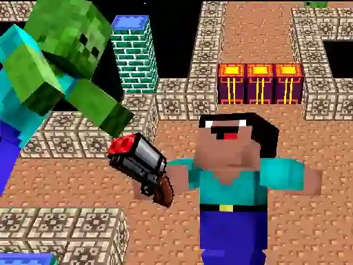 Spel Space Adventure: Noobiks Battle vs Zombies aanlyn