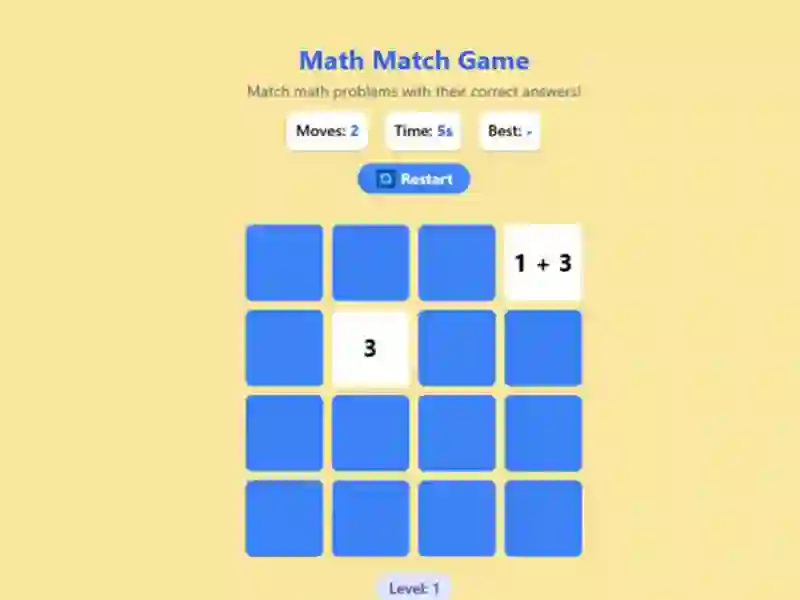 Spel Math Match Game aanlyn