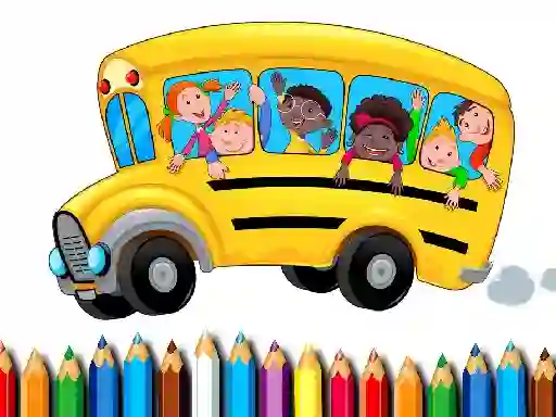 Spel School Bus Coloring Book aanlyn