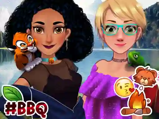 Spel Jasmine & Rapunzel on Camping aanlyn