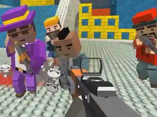 Spel GunGame shooting warfare: blocky gangster aanlyn