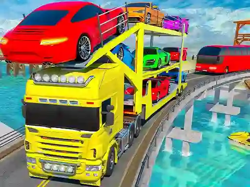 Spel Crazy Mega Car Transport Truck Game aanlyn