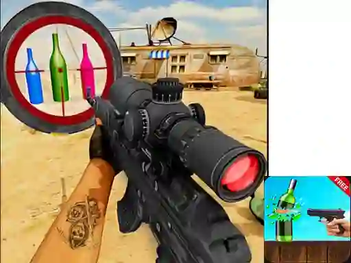 Spel Sniper Bottle Shooting aanlyn