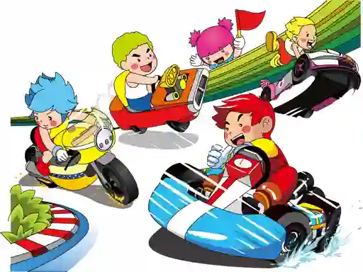 Spel Cartoon Kart Puzzle aanlyn