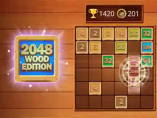 Spel 2048 Wooden Edition aanlyn