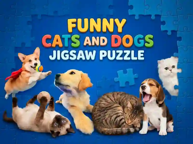Spel Funny Cats And Dogs Jigsaw Puzzle aanlyn