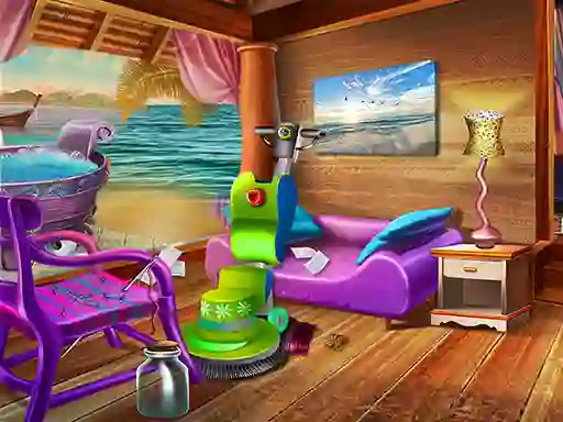 Spel Beach House Cleaning aanlyn