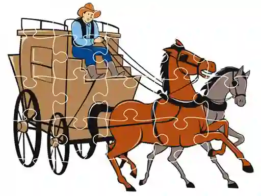 Spel Wagons Jigsaw aanlyn
