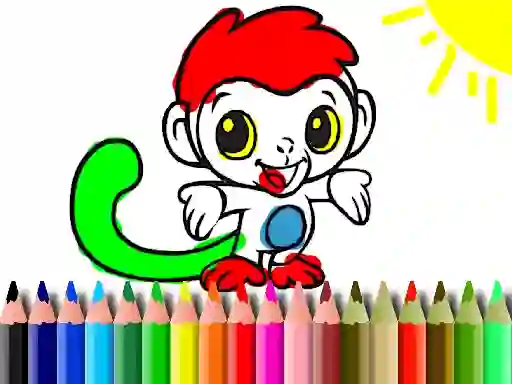 Spel Back To School: Monkey Coloring aanlyn