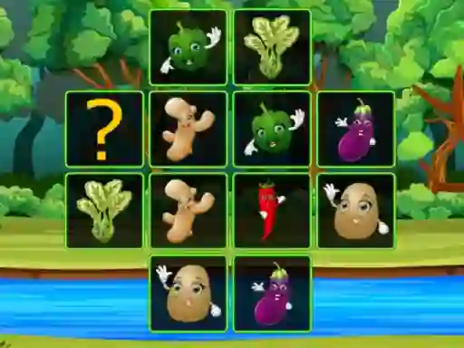 Spel Vegetable Cards Match aanlyn