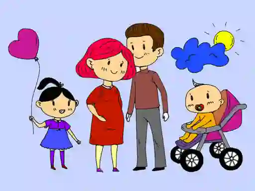 Spel Happy Family Coloring Book aanlyn