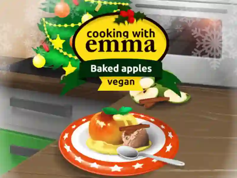 Spel Cooking with Emma Baked Apples vegan aanlyn