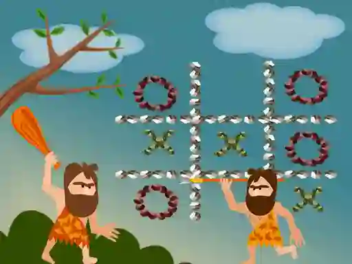 Spel Tic Tac Toe Stone Age aanlyn