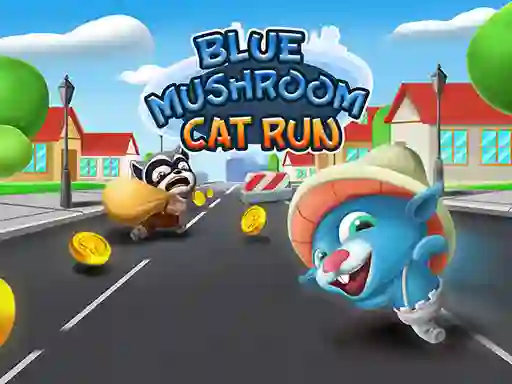 Spel Blue Mushroom Cat Run aanlyn
