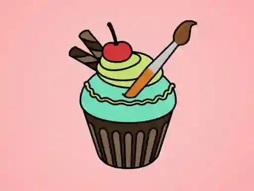 Spel Yummy Cupcake Coloring aanlyn