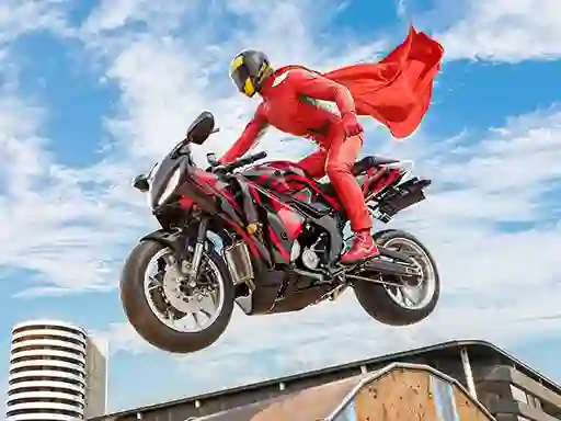 Spel Real Motorbike Super Hero Stunt 3D aanlyn